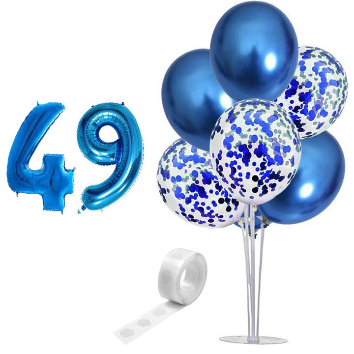 بادکنک آرایی مستر تم طرح کروم شیشه ای پولکی کد 49 بسته 11 عددی